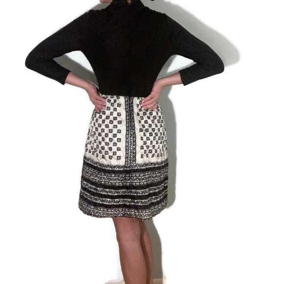 vintage Pretaporte patchwork dress / black + quilted skirt / women's size 10 - Picture 12 of 15